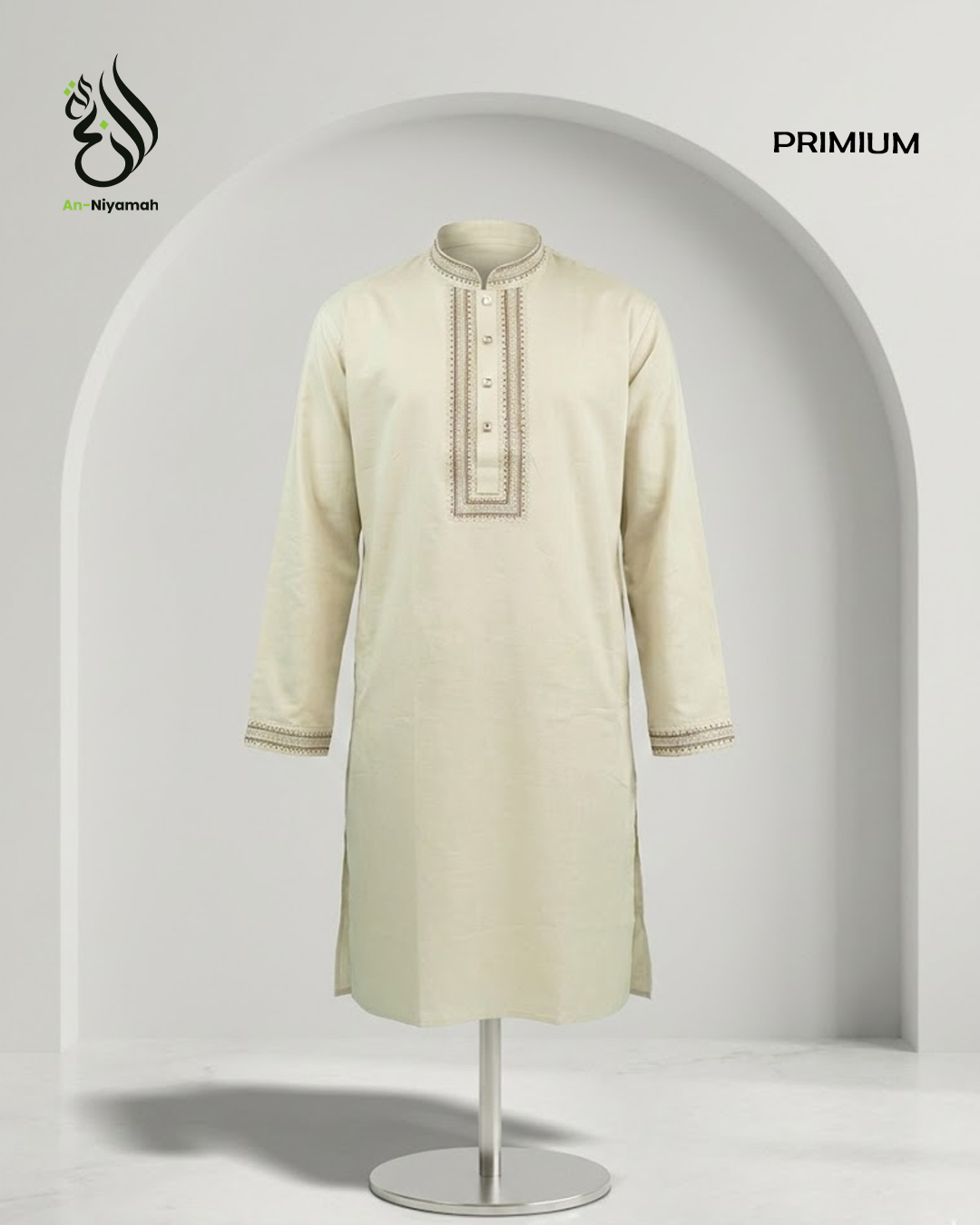 An-Niyamah Premium Off-White Panjabi | AN-203 - Image 4