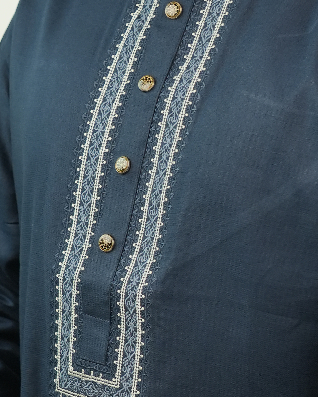 An-Niyamah Premium Navy Blue Panjabi | AN-202 - Image 2