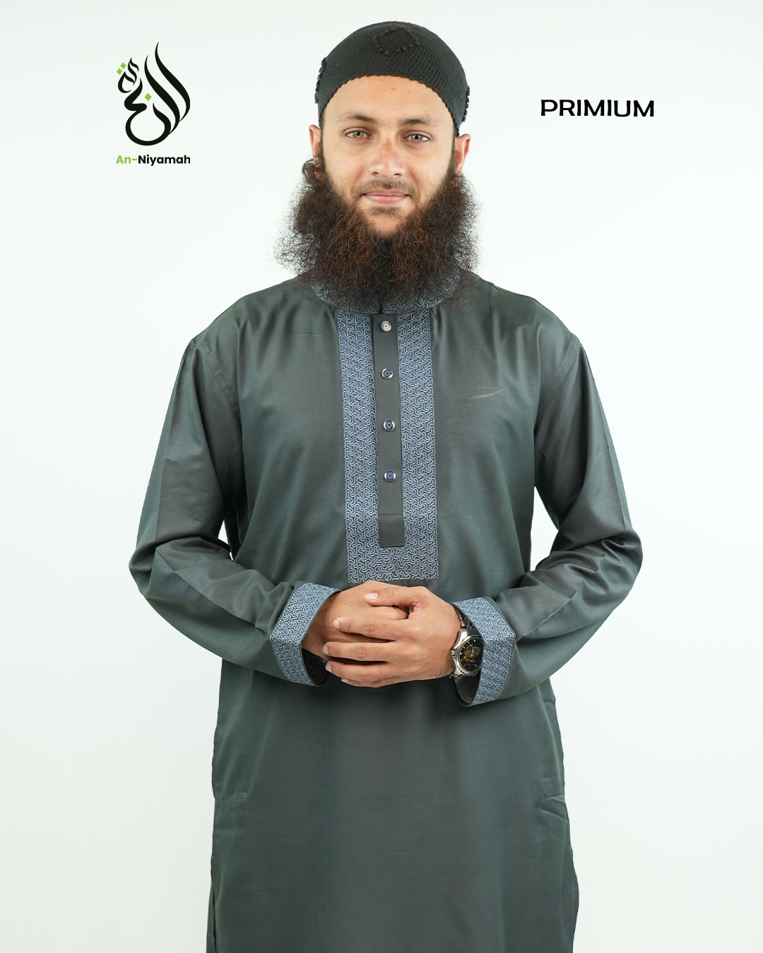 Premium Deep Olive Green Panjabi | AN-401