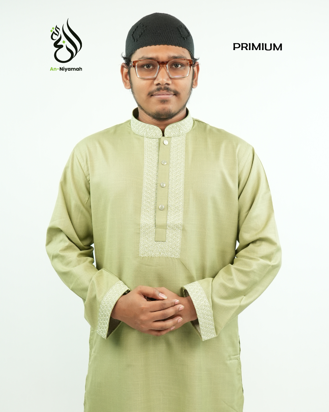 Premium Light Olive Panjabi | AN-402