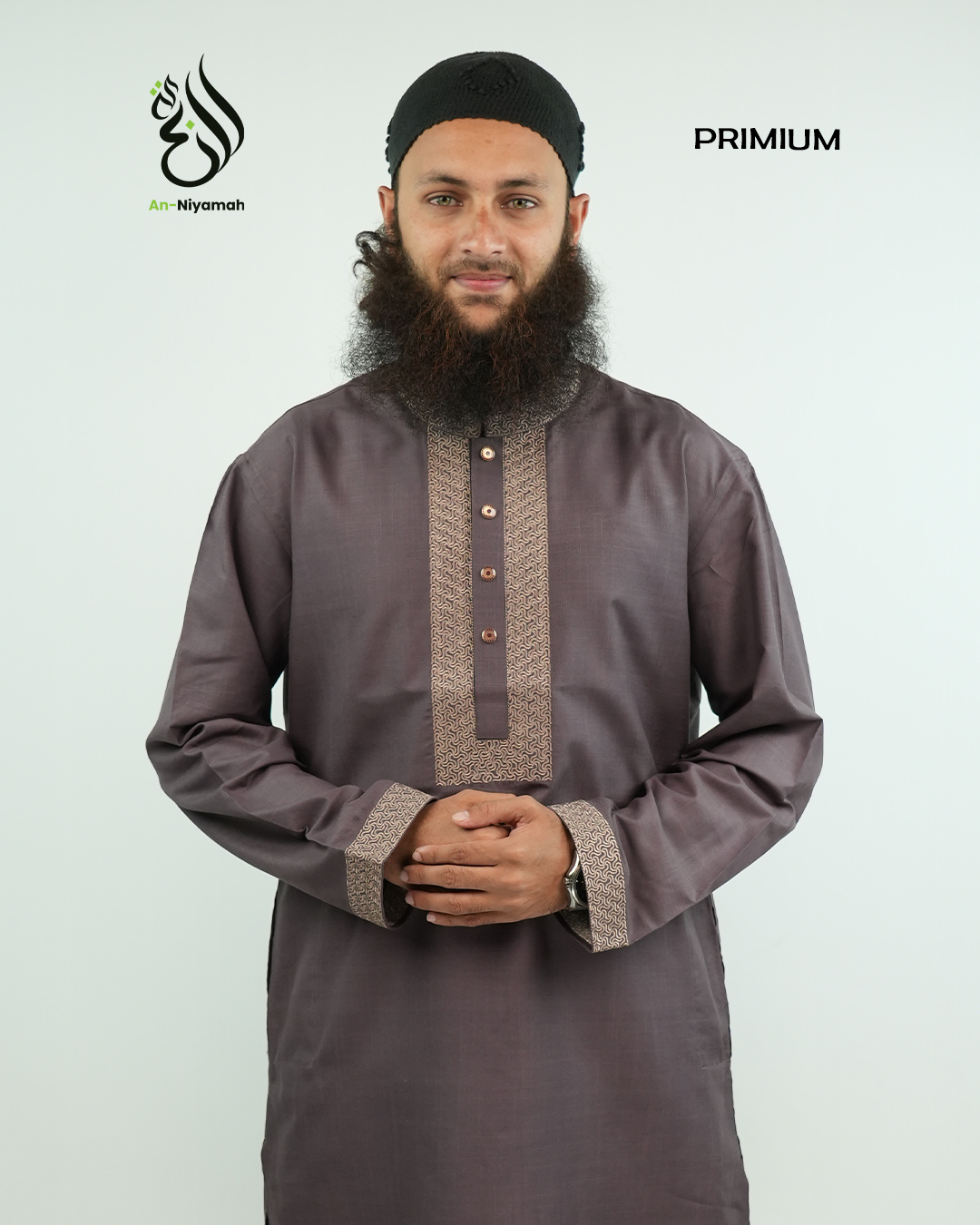 Premium Deep Mauve Panjabi | AN-403
