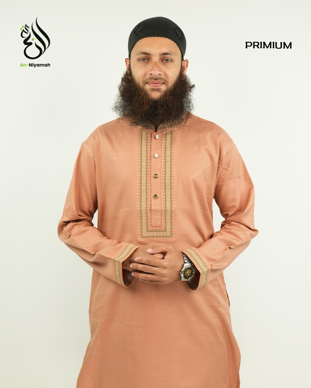 An-Niyamah Premium Peach Panjabi | AN-205