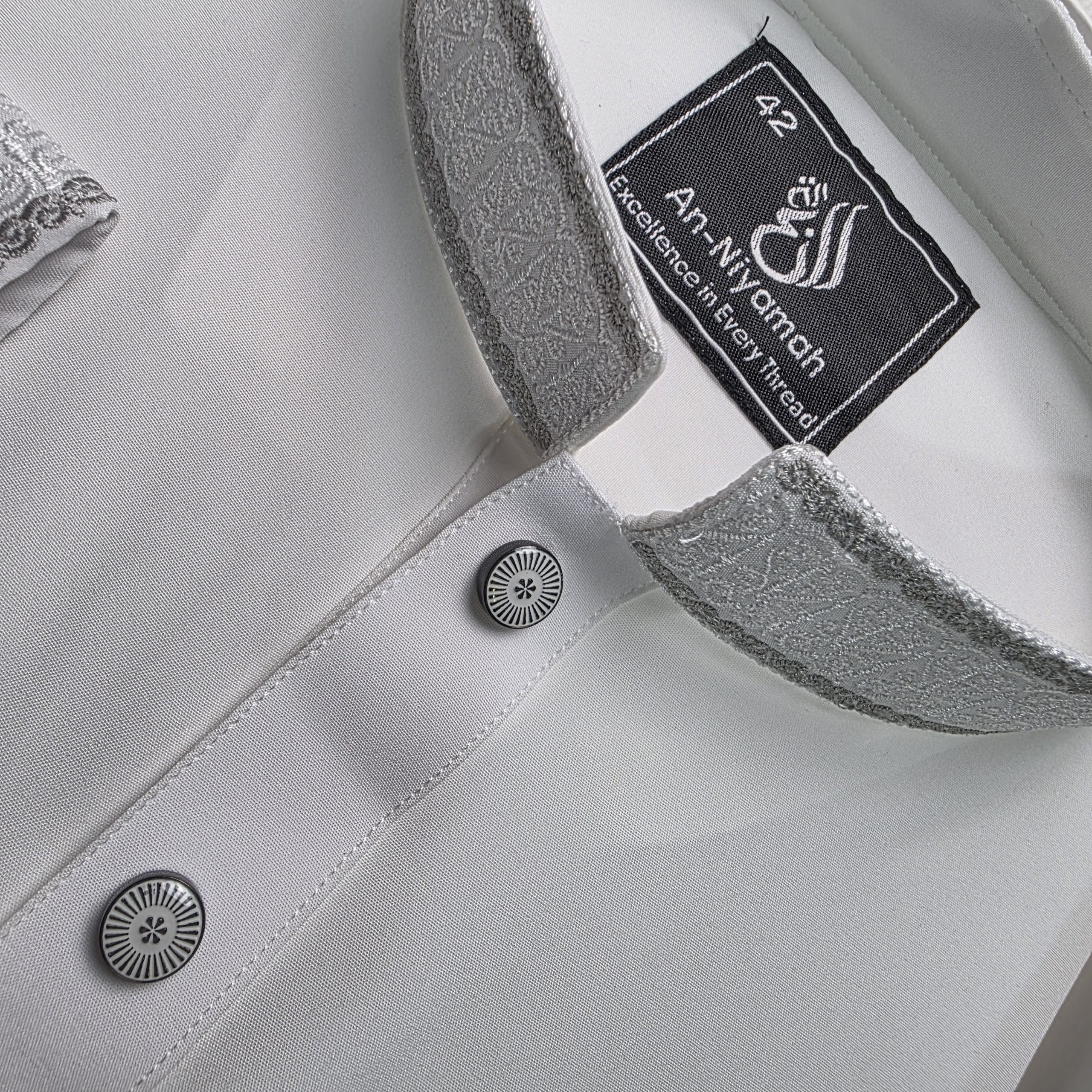 Royal White Embroidered Men's Panjabi – Premium Traditional Elegance - Image 3