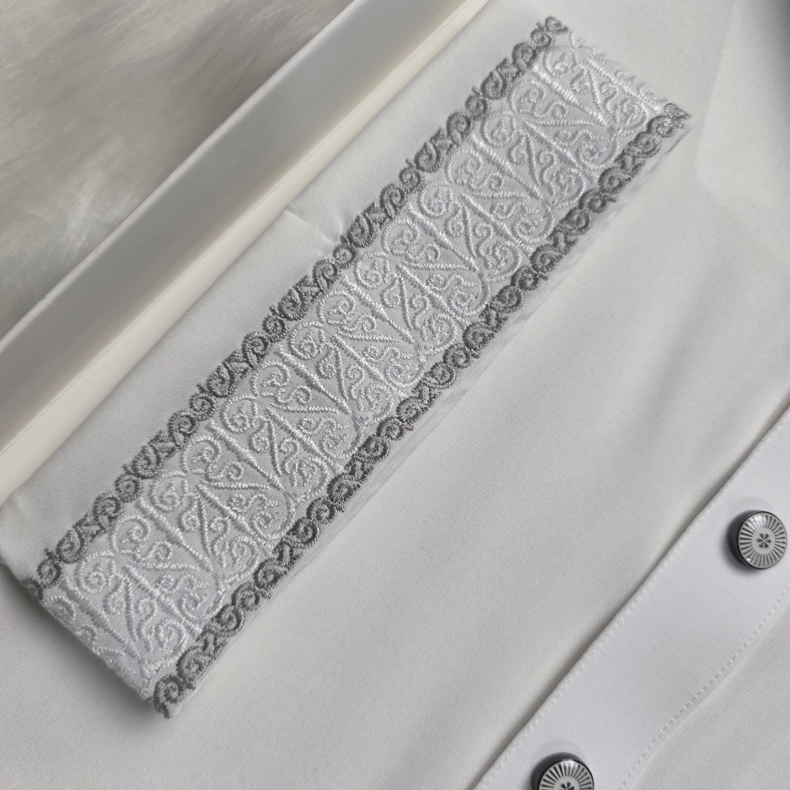 Royal White Embroidered Men's Panjabi – Premium Traditional Elegance - Image 2