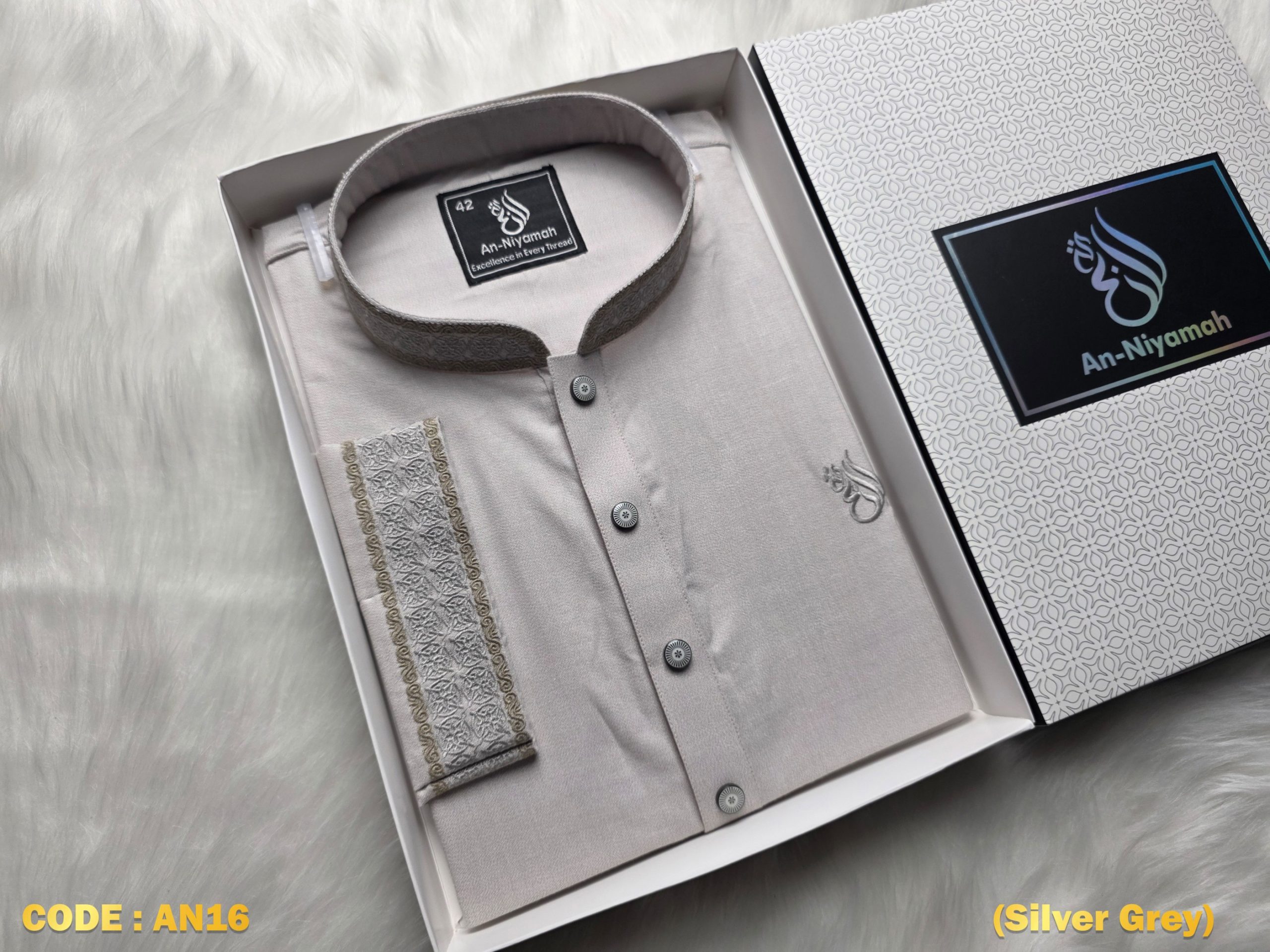 An-Niyamah Silver Grey Premium Panjabi