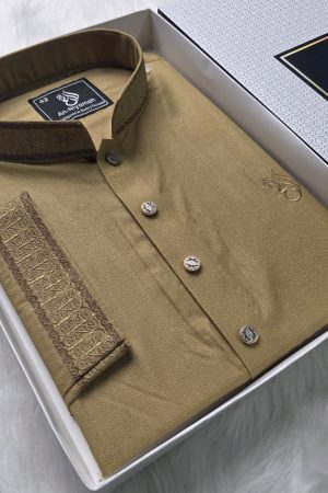 Premium Mustard Gold Panjabi – Royal Summer Collection