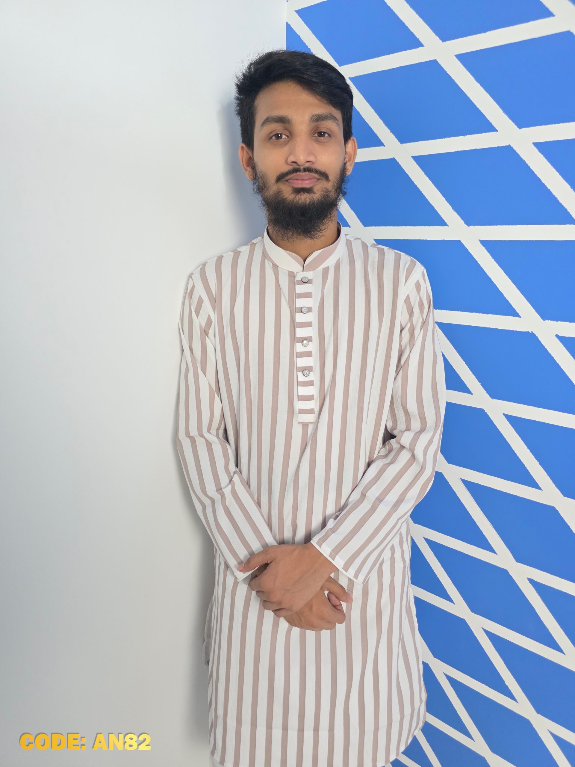 Premium Jafran Fabric Striped Line Print Panjabi – Summer Collection - Image 4