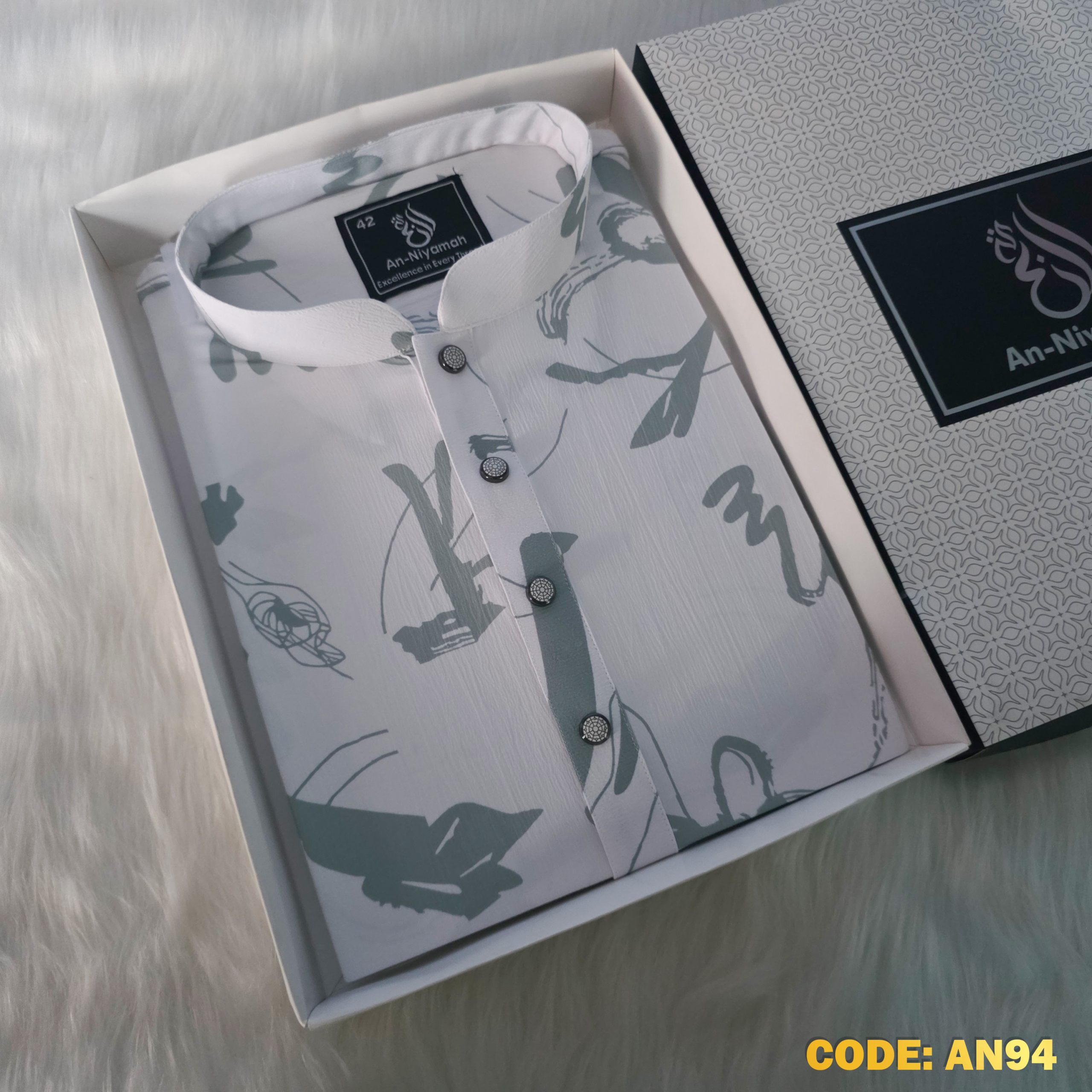 Premium Jafran Fabric Abstract Ink Print Panjabi - Summer Collection - Image 3