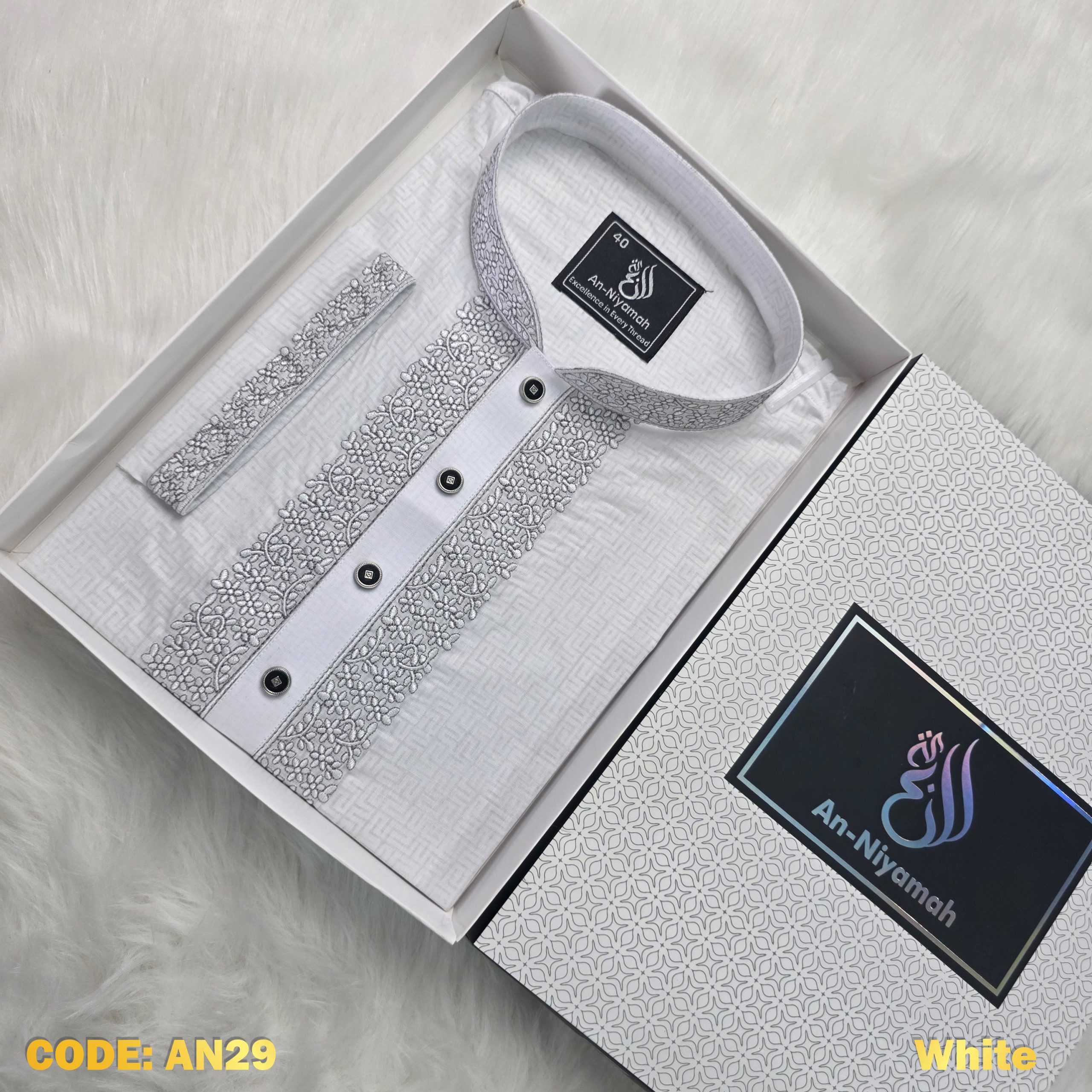 Pure White Sheer Cotton Panjabi for Summer